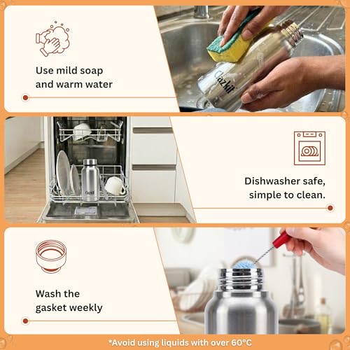 Image of Clazkit Stainless Steel Water Bottle, 500 ml - Single-Walled, Spill-Proof, Food Grade Steel | Fridge, Office, School, Travel, Gym, Car (Silver) Pack Of 6