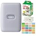 Fujifilm Instax Mini Link Smartphone Printer Plus Fujifilm Instax Mini Films 20 Pack. Plus Stickers. Bonus All-Purpose Microfiber Cloth (Ash White)