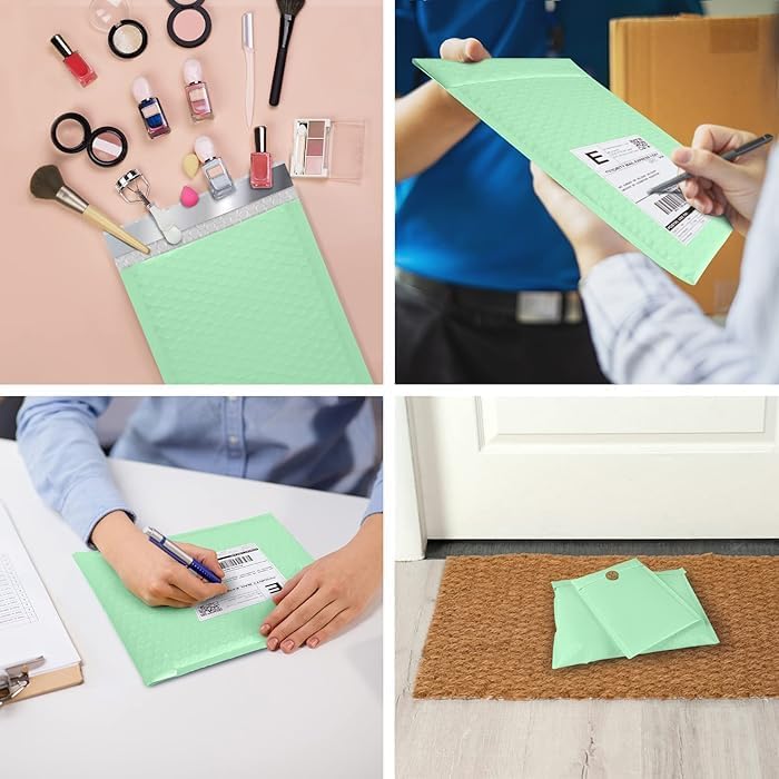 ProLine #0 6x10 inches Extra Wide Light Green Poly Bubble Mailers Padded Envelopes Shipping Bags (25)