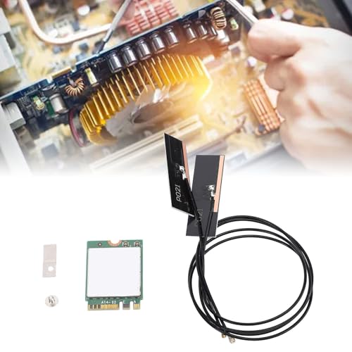 Tarjeta WiFi, AC 1200Mbps Doble Banda 2.4GHz 5GHz con Bluetooth 4.2 Tarjeta de Red Inalámbrica para PC de escritorio, Interfaz M.2 con Antena incorporada miniatura 5