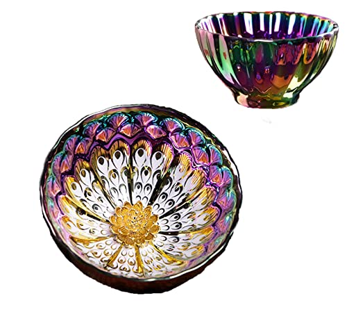 LingXuanGe JianZhan tenmokus tea cup Ceramic Handmade TeaCup inlay Teacup Kungfu Tea Cup Master Teacup (Color : Golden Lotus)