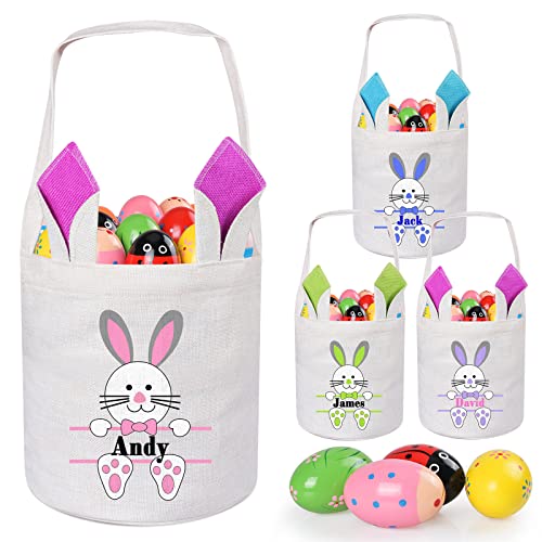 Jocidea Personalized Easter Basket, 1 Pack Customized Easter Baskets for Boys & Girls - Pink