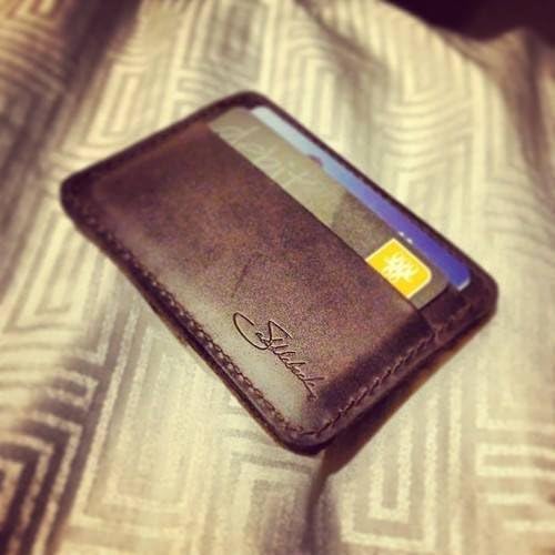 Saddleback Leather Co. Slim Full Grain Leather Front Pocket ID Window Wallet for Men Includes 100 Year Warranty - Old Design
