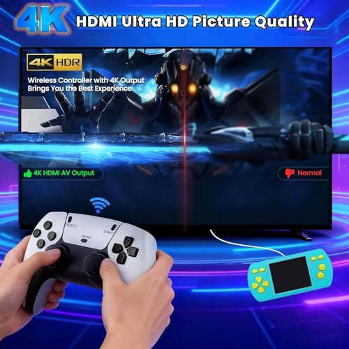 Image of HDMI 4K Wireless TV Game Console Stick 4K，Retro Game Stick with Built-in 9+ Emulators, 20,000+ Games, 4k Hdmi Output & 2.4GHz Wireless Controller, Retro... (Limited Edition)