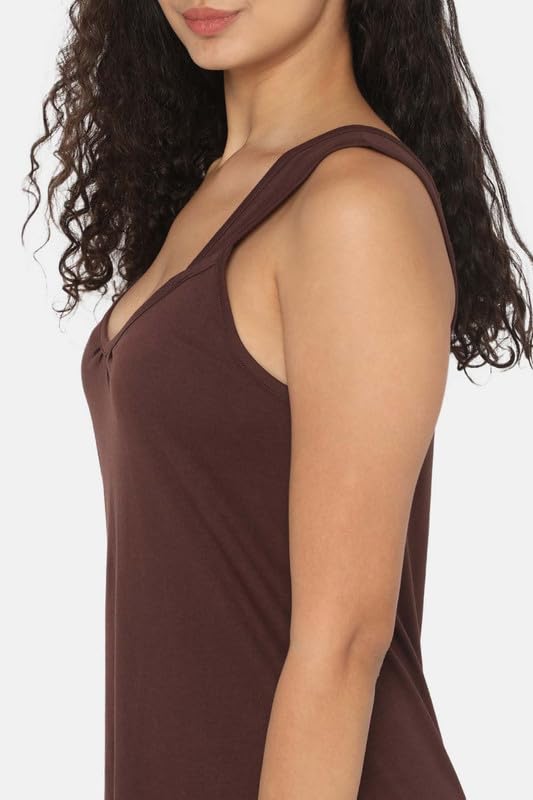 Image of INTIMACY LINGERIE Knee-Length Cotton Slips for Women Maxi Nighty Slip 3 /4 Slip Short Nighty Comfortable Cotton Night Slip for Women