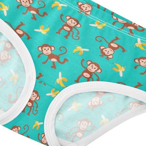 Girls' Underwear Cartoon Monkey Banana Cotton Stretch Comfort Toddler Panties4