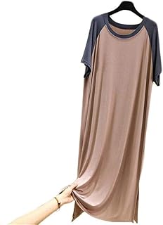 [SUIYI] （スーイ）パジャマ レディース ロングワンピース tシャツ 半袖 カジュアル ルームウェア 寝巻き 大きいサイズ 可愛い 快適 柔らかい部屋着 夏向き 薄手 モデル