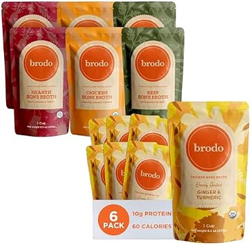 Brodo Organic Chicken Bone Broth, Collagen Rich Favorites 2 Variant Packs