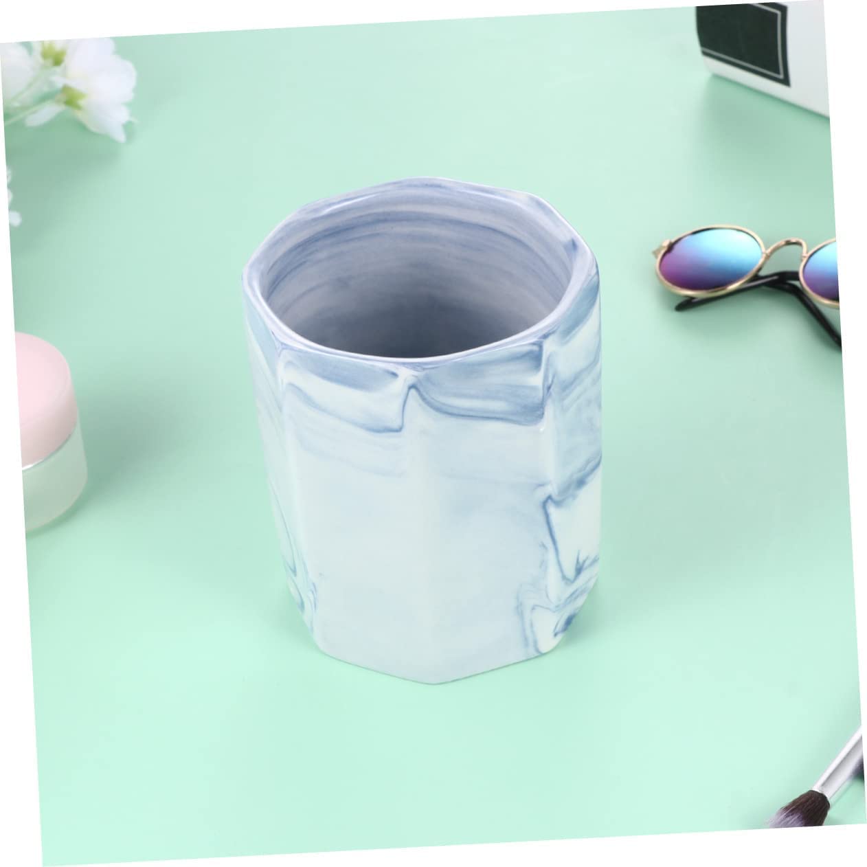 Porte-stylo Pot à crayons Fournitures de bureau Organisateur de stockage Porte-conteneurs Bureau Nordique Gris Fournitures Tasse de bureau Conteneur de stylo en céramique Bureau Cas d'école Décoration