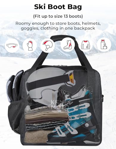 image for KEMIMOTO Ski Bag and Boot Bag Combo, Snowboard Bag Padded Ski Bags for