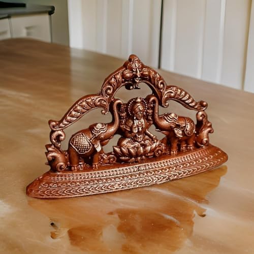 Image of Mahalakshmi with Paired Elephants Murti Idol - 1.3 in