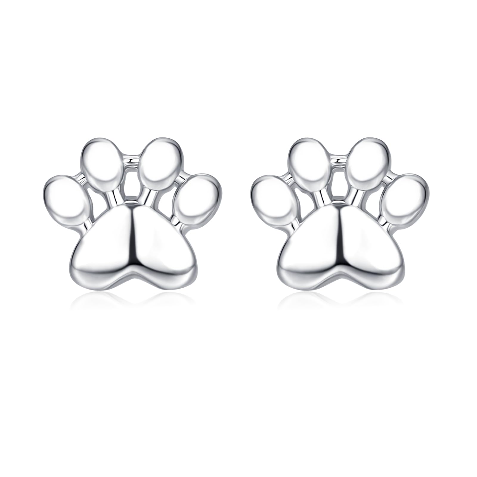 Estrellique Ohrstecker Silber 925, Hypoallergen 925 Sterling Silber Blumen/Pet Paw/Vierblättriger Ohrstecker für Damen Mädchen, Unisex Ziemliche 8mm Helix Tragus Knorpel Schlafen Ohrringe Stecker