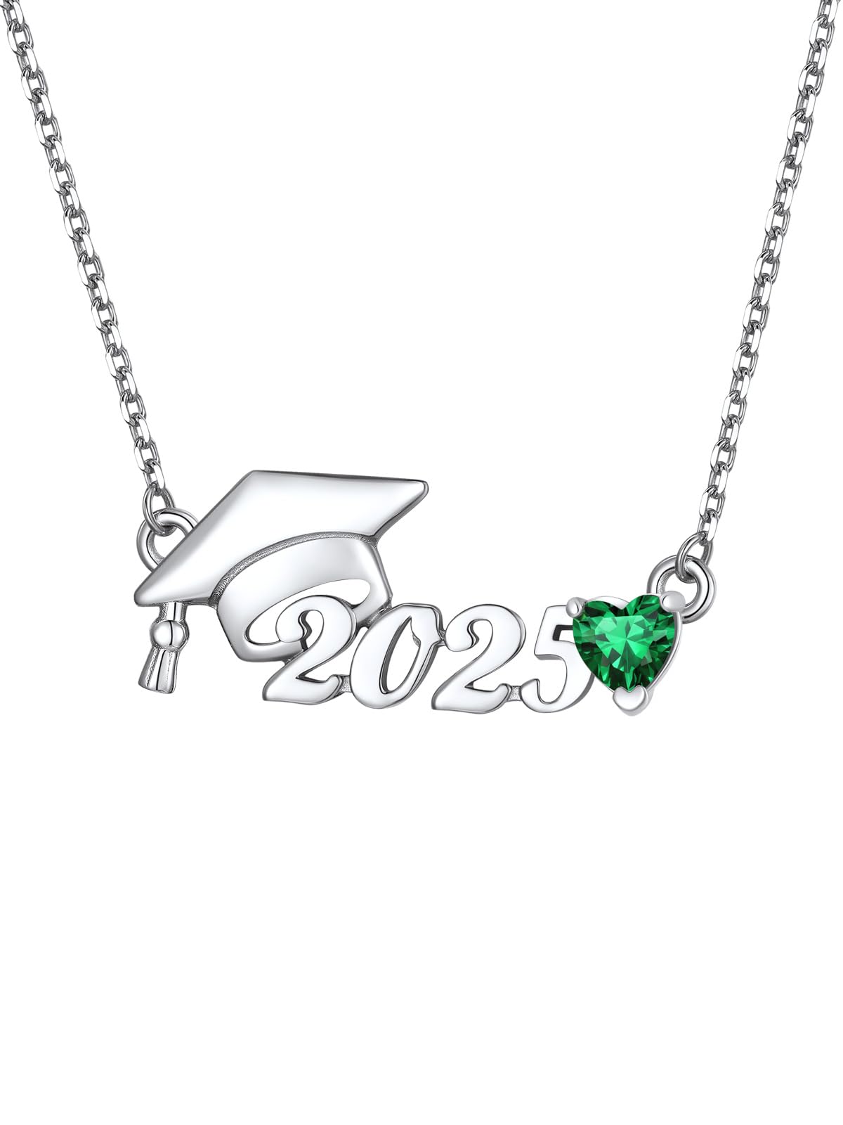 Custom4UGraduation Neckalce for Her 2025 Graduate Cap Brass/Sterling Siilver Custom Name Neckalce for Women Graduation Gifts Steel/Gold Plated/Rose