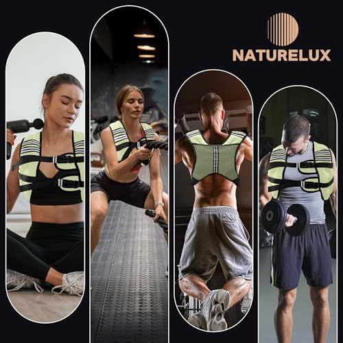 Image of NATURELUX Weighted Vest Men or Women - 5 /10 /15 /20 /25 /30lbs Weights with Reflective Stripe, Weighted Vest for Workout Equipment for Strength Training Running - Walking Weight Loss