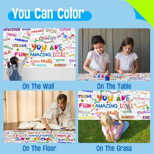 Image of Jumbo Size Coloring Poster for Kids, Motivational DIY Painting Paper