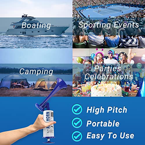 Reusable Air Horn, Qidoe Aluminum Handheld Air Pump Horn Marine Signal Safety Alarm Horn Bear Horn Self Defense Loud Noise Makers Horns For Boats, Cars, Sports Events, Birthdays, Parties, Celebrations #TOP5