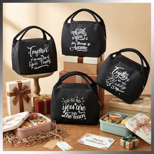 SilTriangle 24 Pcs Employee Appreciation Gifts Bulk Team Thank You Insulated Lunch Bags Black Reusable Lunch Leakproof Tote for Staff Team Being Awesome Appreciation Gifts for Men Women Office by SilTriangle - Image 3