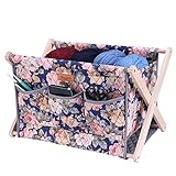 Yarn Caddy Large Size Yarn Storage Organizer for Yarn Skeins-Organizer for Crochet Hooks Knitting Needles Other Accessories (Peony)