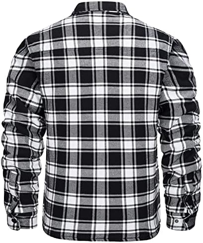 Giacca Uomo Flanella Con Fodera - Giubbotto Casual Stile Western Con Bottoni A Pressione