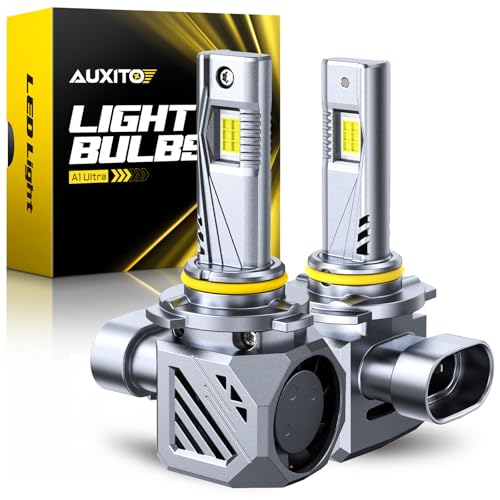 AUXITO HB3 9005 LED Light Bulbs, 1000% Brighter Ultra-Bright, Wireless Plug and Play, 3 Min Quick Install, 20 Years Lifespan, No Flicker, 99% Compatibility,Pack of 2