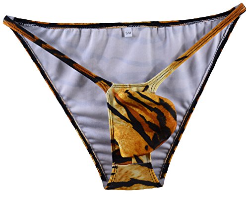 Mens String Tanga Bulge Pouch Bikini Tiger WSS264