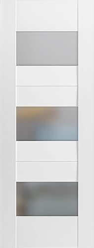 Panel de puerta de losa de vidrio opaco 42 x 84 pulgadasSete 6003 seda blancapuertas modernas acabadasarmario de bolsillo deslizante granero