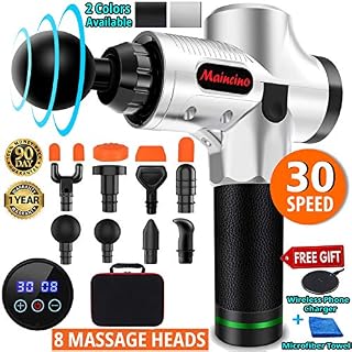 Muscle Massage Gun Deep Tissue Massager Handheld Percussion Body Massaging Quiet 30 Speed