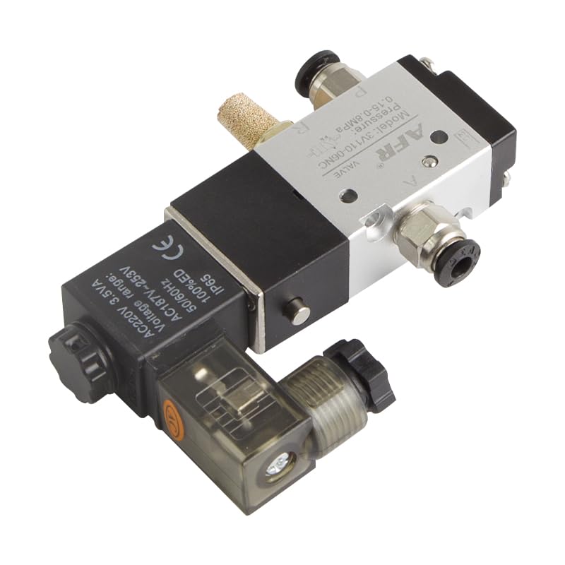 1 válvula solenoide 3V110-06 NO NC de 3 vías, CC 12 V, 24 V, CA 110 V, 220 V, válvula de control de aire neumática, válvula magnética de gas eléctrica, cuerpo de aluminio(3V110-06 NO,AC 110V)