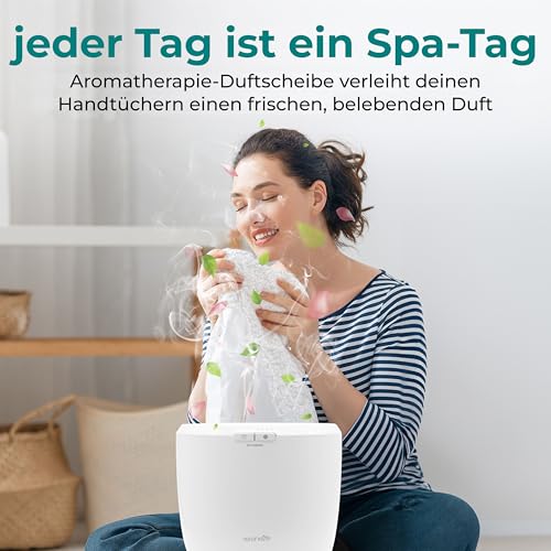 Handtuchwärmer Elektrisch Natur – Kompakter Handtuchheizkörper mit Timer & Überhitzungsschutz, Towel Warmer, Energiesparend & Mobil, Für Zuhause, Spa, Hotel oder Wellnessbereich
