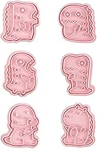 BQBQERT Molde de plástico de grau alimentício, seis formas diferentes de dinossauro, ecológico, decoração de bolo, plástico de grau alimentício