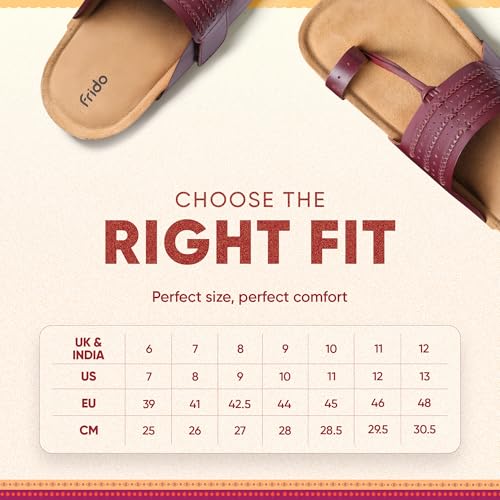 Image of Frido Puneri Chappal for Men | Available in 2 Options- Arch Support & Without Arch | Traditional Indian Leather Sandals with Memory Foam, Wide Toe Box & Zero Drop Design | Adjustable Ethnic Footwear