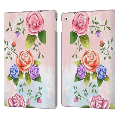 Étui portefeuille en cuir Apple iPad 10.2 Rose Florals Head Case Designs