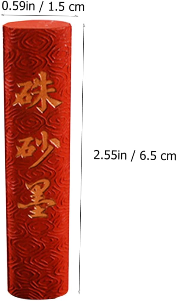 VILLCASE Handmade Vermilion Chinese Calligraphy Ink Stick with Box Ink Block for Traditional Sumi Painting Smooth Edges Safe for Beginners Students and Calligraphy Enthusiasts