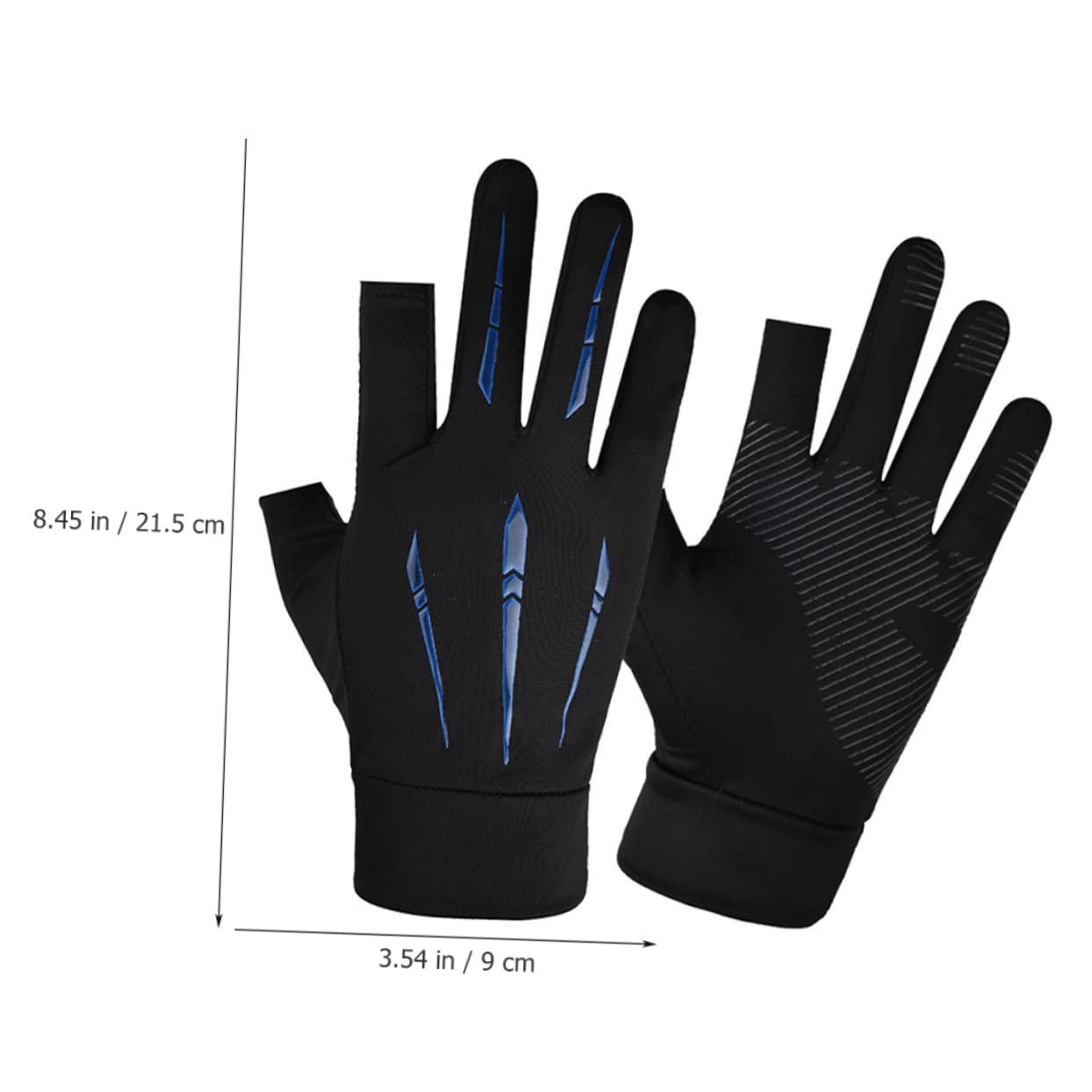 Toyvian Guantes Deportivos de protección Solar Bike Guantes al Aire Verano sin Dedos reflexivo Negro Adulto Guantes de Bicicleta Guantes de Bicicleta Paño Azul