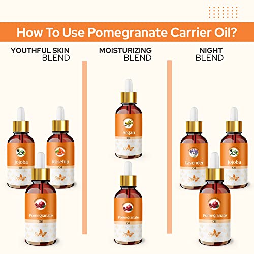 Image of Crysalis Pomegranate (Punica Granatum) Oil |100% Pure & Natural Undiluted Carrier Oil Organic Standard| For Sensitive Skin & Revitalizing Dull Skin - Use On Skin And Hair| 15Ml With Dropper