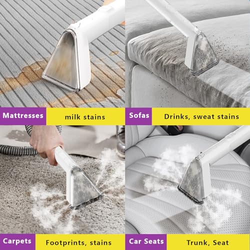 Portable carpet cleaner machine cleaning upholstery