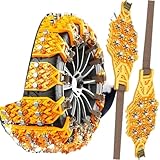 車の冬タイヤホイールスノーチェーンスノータイヤアンチスキッドチェーンホイールタイヤベルト冬アウトドアツール(Color Name: yellow 2pcs)