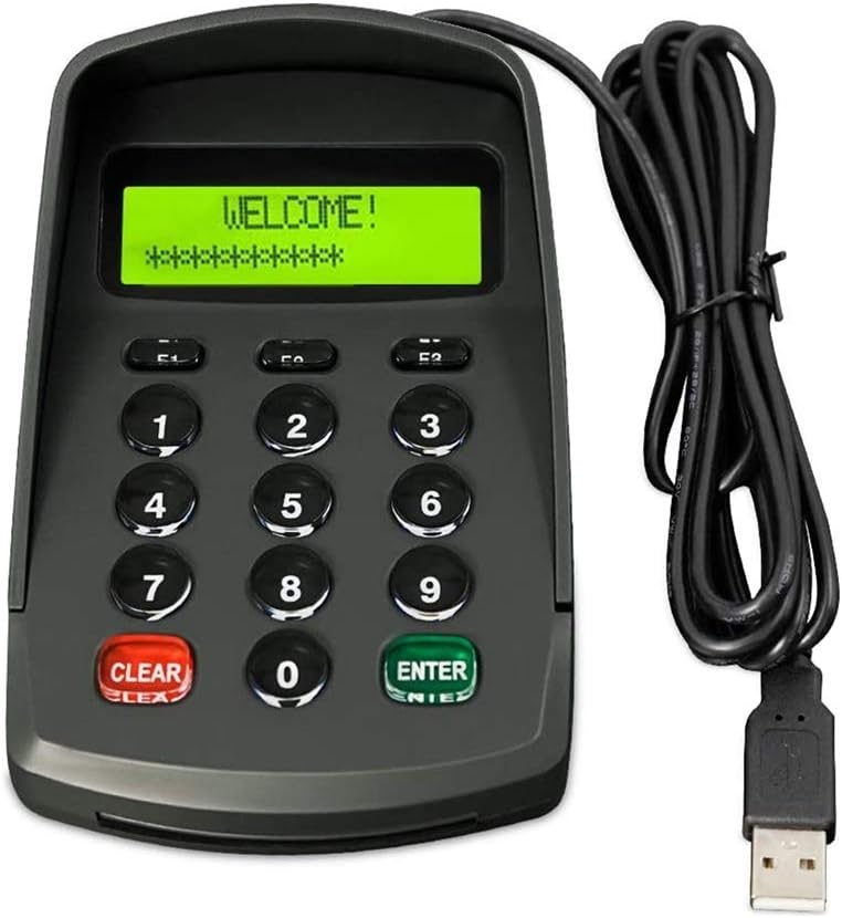 XCRFID USB 15 Keys Keypad Numeric Keyboard Numpad Digital Keyboard Pin Pad with LCD Plug and Play Support Bank POS Terminal Input Password Numpad Keypad(YD541-Ciphertext No Sound)