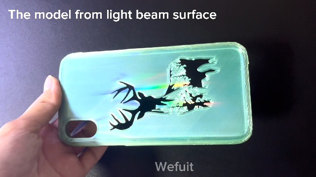 Image of JUUPINE 3D Printer H1H Build Plate for Bambu Lab P2S /X2D /A1 /X1C /X1 /X1E /P1P /P1S Holographic Carbon Plate 257x257mm Smooth Textured PEI Spring Steel Plate Removable Platform (Light Beam +Phantom)