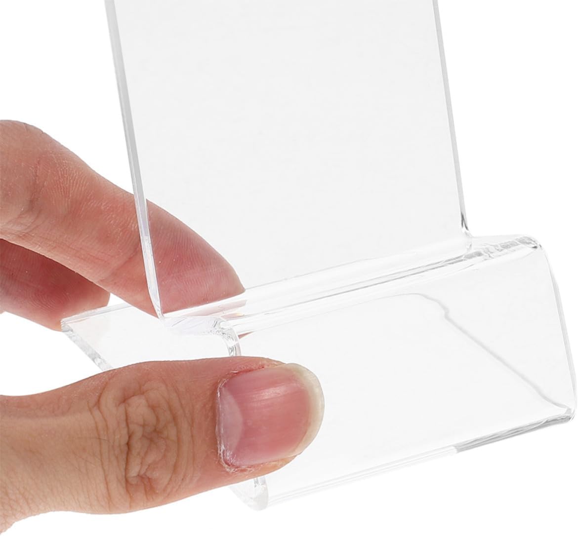 Toddmomy 15pcs Transparent Acrylic Mobile Phone Stand Clear Cellphone Holder for Desk Compact Portable Design for Tablets Home Office Bedroom Kitchen Use