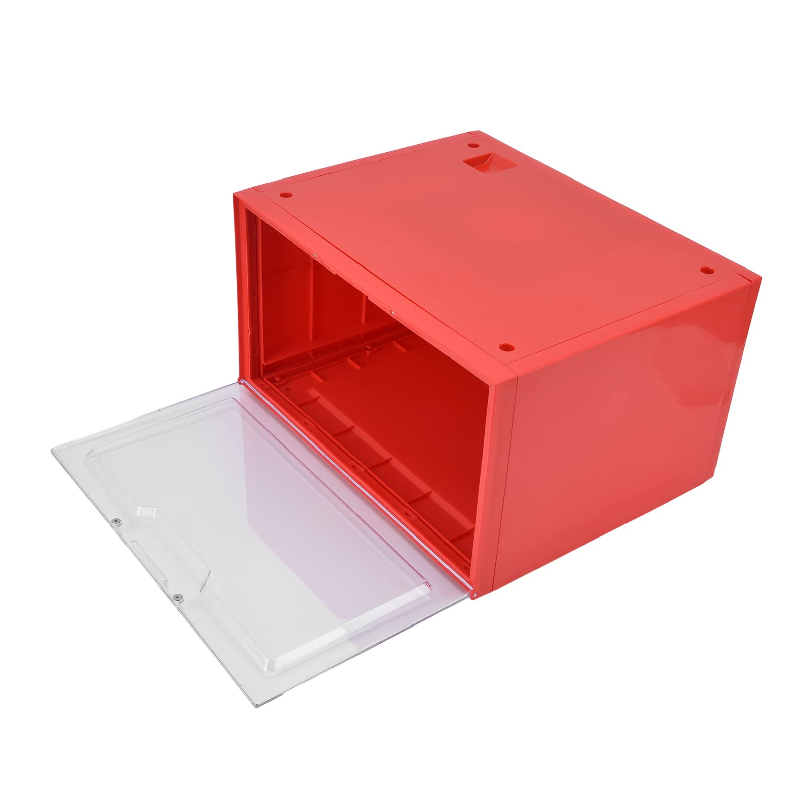 Caja de zapatos LED con Control de voz, puerta transparente, vitrina de almacenamiento para zapatillas, para centro comercial en casa (Roja)