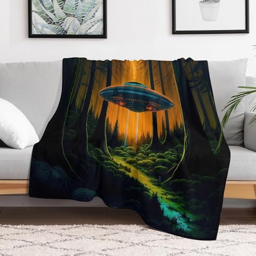 Manta mullida Alien Spaceship para olvidar el frío en el sofá de tu hogar 3
