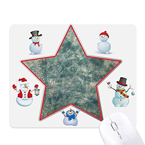 Tapis de souris cuir bleu foncé bonhomme de neige évite douleur