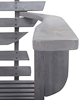 Vista 7 de Gray Solid Acacia Wood Adirondack Chair, Outdoor Patio Garden Lounge Seating, Weathered Finish, 37.8x27.2x35.0 in, Comfortable Lawn Chair for Deck