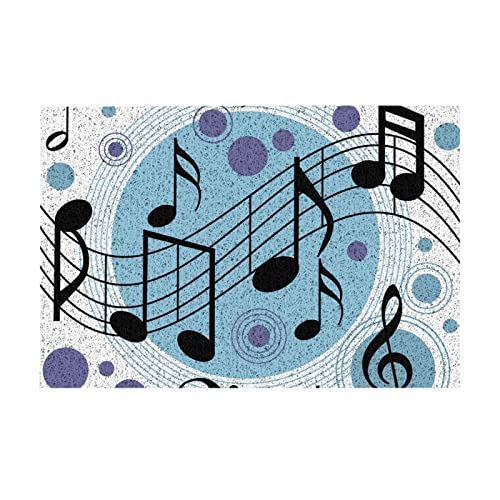 Lynsay Polka Dot Music Note Printed Pvc Doormat, Durable Welcome Mats Outdoor Indoor Non-Slip Door Mats For Front Back Doors 24X16In #TOP29