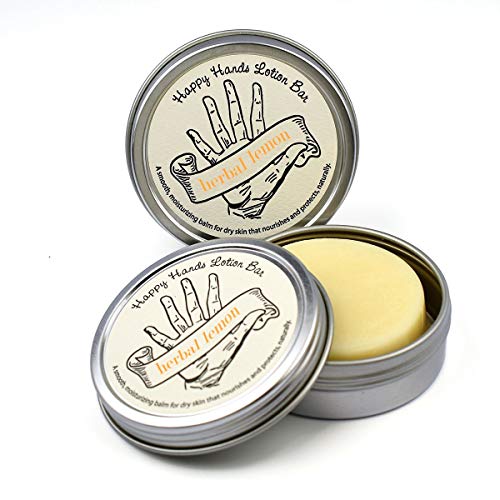 Lemon Verbena"Happy Hands" Solid Lotion Bar, All-Natural with Beeswax and Shea Butter