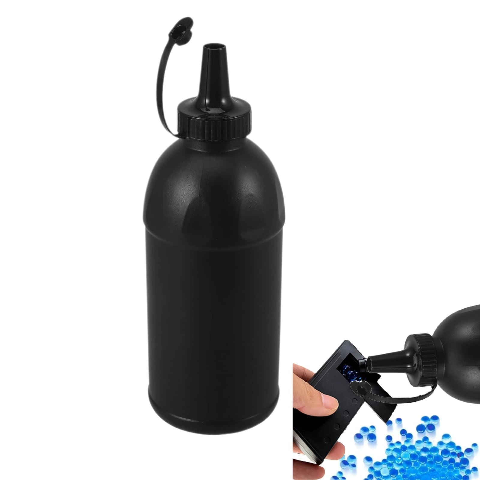 Flacon de perles en plastique noir pour recharge de liquide de jeu | 800ml