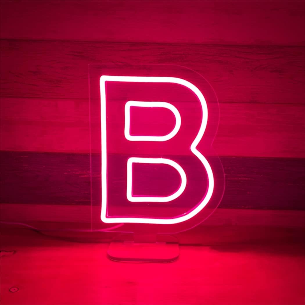 LEDネオンライト/ライトサイン/看板 ピンクレタースタンディングLEDネオンサイン、パーティー装飾テーブルランプネオンライト発光看