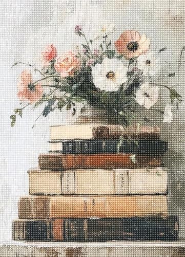 Diamond Art Kits for Adults,Book and Flower 5D Diamond Painting Kits Dots for Adults, DIY Paint By Diamonds,Full Drill Round Diamond Dot Gem Art Painting, for Home Wall Art Decor 11.8 X 15.7 inch