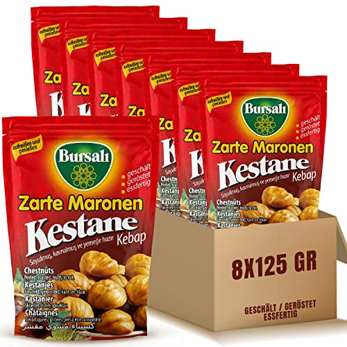 8x Mein Bazar Set Zarte Maronen geschält geröstet essfertig Esskastanien gekocht